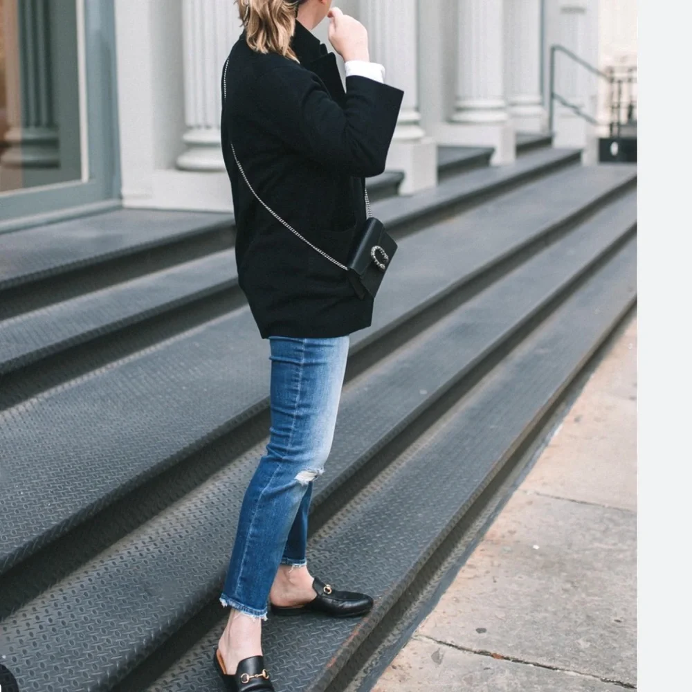 J. CREW Sophie‎ Open Front Sweater Blazer in Black Knit Jacket size Small